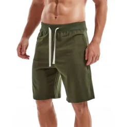 Hot OUKU Men's Sweat Shorts Shorts Workout Shorts Casual Shorts Pocket Drawstring Elastic Waist Plain Comfort Breathable Knee Length Casual Daily Holiday Sports Fashion Smoky gray Black Micro-elastic