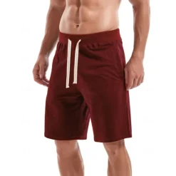 Hot OUKU Men's Sweat Shorts Shorts Workout Shorts Casual Shorts Pocket Drawstring Elastic Waist Plain Comfort Breathable Knee Length Casual Daily Holiday Sports Fashion Smoky gray Black Micro-elastic