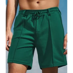 Online OUKU Men's Sweat Shorts Shorts Summer Shorts Beach Shorts Pocket Drawstring Elastic Waist Plain Comfort Breathable Short Outdoor Sports Classic Casual Black Brown