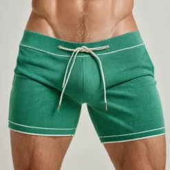 Online OUKU Men's Sweat Shorts Shorts Bermuda shorts Drawstring Elastic Waist Color Block Plain Comfort Sports Short Yoga Daily Fashion Athleisure Micro-elastic Green