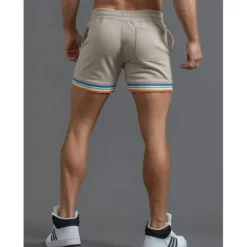 OUKU Men's Sweat Shorts Shorts Summer Shorts Patchwork Drawstring Elastic Waist Solid Color Comfort Breathable Short Outdoor Daily Fashion Casual / Sporty White Green Micro-elastic