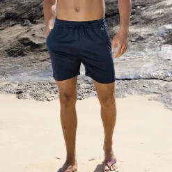 OUKU Men's Sweat Shorts Summer Shorts Beach Shorts Pocket Drawstring Elastic Waist Plain Comfort Breathable Short Outdoor Sports Classic Casual Black White Micro-elastic