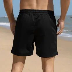 OUKU Men's Sweat Shorts Summer Shorts Beach Shorts Pocket Drawstring Elastic Waist Plain Comfort Breathable Short Outdoor Sports Classic Casual Black White Micro-elastic