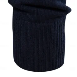 New OUKU Men's Sweater Pullover Sweater Jumper Knitwear Ribbed Knit Regular Tops Zipper Color Block Turndown Knitwear Neutral Outdoor Clothing Apparel Spring & Fall Black Navy Blue S M L