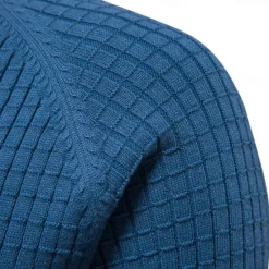 Discount OUKU Men's Sweater Pullover Sweater Jumper Knitwear Ribbed Knit Regular Tops Plaid Crew Neck Knitwear Neutral Outdoor Casual Daily Clothing Apparel Spring & Fall Navy Blue Blue S M L