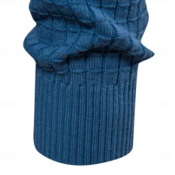 Discount OUKU Men's Sweater Pullover Sweater Jumper Knitwear Ribbed Knit Regular Tops Plaid Crew Neck Knitwear Neutral Outdoor Casual Daily Clothing Apparel Spring & Fall Navy Blue Blue S M L