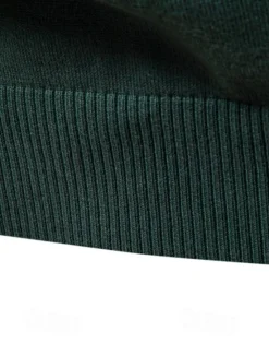 Outlet OUKU Men's Sweater Zip Sweater Ribbed Knit Regular Zipper Solid Color Rolled collar Knitwear Daily Outdoor Sports & Outdoor Clothing Apparel Spring & Fall Navy Blue Green