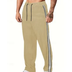 Online OUKU Men's Sweatpants Corduroy Pants Trousers Straight Leg Sweatpants Pocket Drawstring Elastic Waist Color Block Comfort Sports Outdoor Daily Fashion Casual ArmyGreen Black Micro-elastic