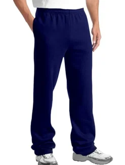 Hot OUKU Men's Sweatpants Drawstring Solid Color Plain Outdoor Sports Full Length Daily Leisure Sports Athleisure Navy Black Micro-elastic