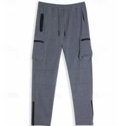 Online OUKU Men's Sweatpants Joggers Drawstring Towel Loop Zipper Pocket Solid Colored Breathable Quick Dry Athletic Weekend Streetwear Casual / Sporty Athleisure Slim Dark Grey Black Stretchy