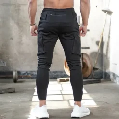 Online OUKU Men's Sweatpants Joggers Drawstring Towel Loop Zipper Pocket Solid Colored Breathable Quick Dry Athletic Weekend Streetwear Casual / Sporty Athleisure Slim Dark Grey Black Stretchy