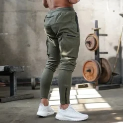 Online OUKU Men's Sweatpants Joggers Drawstring Towel Loop Zipper Pocket Solid Colored Breathable Quick Dry Athletic Weekend Streetwear Casual / Sporty Athleisure Slim Dark Grey Black Stretchy