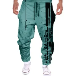 Discount OUKU Men's Sweatpants Joggers Trousers Drawstring Side Pockets Elastic Waist Color Block Graphic Prints Comfort Breathable Sports Outdoor Casual Daily Streetwear Designer Black White Micro-elastic