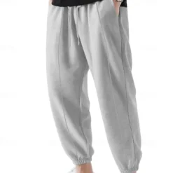 Sale OUKU Men's Sweatpants Joggers Trousers Casual Pants Drawstring Elastic Waist Pleats Plain Comfort Soft Full Length Outdoor Daily Gym Sports Fashion Black Navy Blue