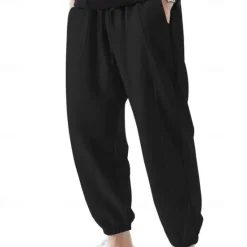 Sale OUKU Men's Sweatpants Joggers Trousers Casual Pants Drawstring Elastic Waist Pleats Plain Comfort Soft Full Length Outdoor Daily Gym Sports Fashion Black Navy Blue