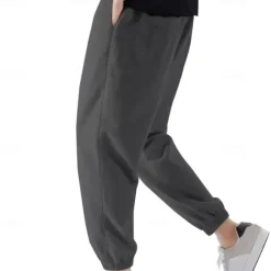 Sale OUKU Men's Sweatpants Joggers Trousers Casual Pants Drawstring Elastic Waist Pleats Plain Comfort Soft Full Length Outdoor Daily Gym Sports Fashion Black Navy Blue