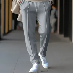 Hot OUKU Men's Sweatpants Joggers Trousers Pleated Pants Drawstring Elastic Waist Plain Comfort Breathable Casual Daily Holiday Sports Fashion Black White
