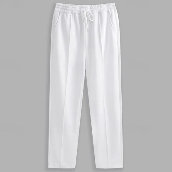 Hot OUKU Men's Sweatpants Joggers Trousers Pleated Pants Drawstring Elastic Waist Plain Comfort Breathable Casual Daily Holiday Sports Fashion Black White