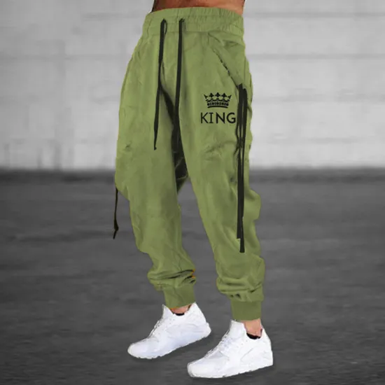 Outlet OUKU Men's Sweatpants Joggers Trousers Drawstring Side Pockets Elastic Waist Letter Graphic Prints Comfort Breathable Sports Outdoor Casual Daily Terry Streetwear Designer Yellow Orange Micro-elastic