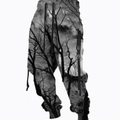 Best OUKU Men's Sweatpants Joggers Trousers Drawstring Side Pockets Elastic Waist Graphic Prints Comfort Breathable Sports Outdoor Casual Daily Cotton Blend Terry Streetwear Designer Yellow Red Micro-elastic