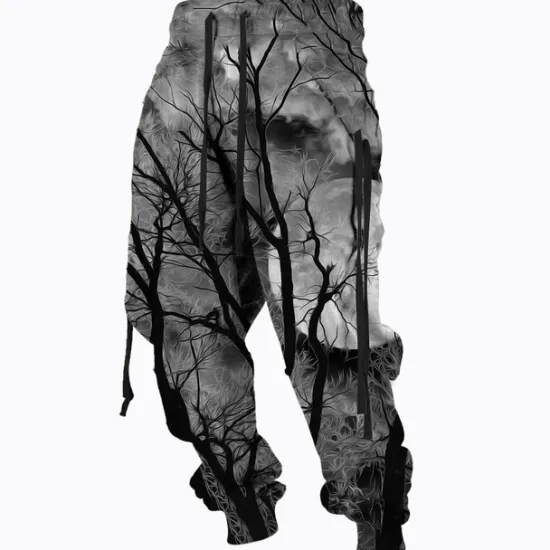 Best OUKU Men's Sweatpants Joggers Trousers Drawstring Side Pockets Elastic Waist Graphic Prints Comfort Breathable Sports Outdoor Casual Daily Cotton Blend Terry Streetwear Designer Yellow Red Micro-elastic