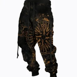 Hot OUKU Men's Sweatpants Joggers Trousers Drawstring Side Pockets Elastic Waist Graphic Prints Comfort Breathable Sports Outdoor Casual Daily Cotton Blend Terry Streetwear Designer Black Blue Micro-elastic