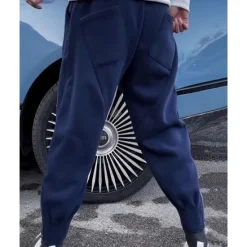 Best OUKU Men's Sweatpants Joggers Trousers Harem Pants Pocket Drawstring Elastic Waist Plain Comfort Sports Outdoor Daily Fashion Casual Blue Micro-elastic Black