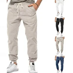 Sale OUKU Men's Sweatpants Joggers Trousers Pocket Drawstring Elastic Waist Plain Comfort Sports Outdoor Daily Fashion Casual Black White Micro-elastic Blue