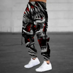 New OUKU Men's Sweatpants Joggers Trousers Drawstring Side Pockets Elastic Waist Skull Graphic Prints Comfort Breathable Sports Outdoor Casual Daily Cotton Blend Terry Streetwear Designer Blue Purple