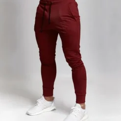 Hot OUKU Men's Sweatpants Joggers Trousers Pocket Drawstring Elastic Waist Color Block Comfort Sports Outdoor Daily Fashion Casual Black / Red Black Micro-elastic