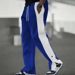 OUKU Men's Sweatpants Joggers Trousers Patchwork Drawstring Elastic Waist Color Block Comfort Breathable Casual Daily Holiday Sports Fashion Black White
