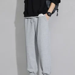 Clearance OUKU Men's Sweatpants Joggers Trousers Pocket Drawstring Elastic Waist Plain Comfort Soft Casual Daily Holiday Sports Fashion Black White