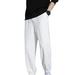 Clearance OUKU Men's Sweatpants Joggers Trousers Pocket Drawstring Elastic Waist Plain Comfort Soft Casual Daily Holiday Sports Fashion Black White