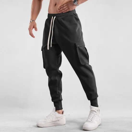 Outlet OUKU Men's Sweatpants Joggers Trousers Drawstring Elastic Waist Multi Pocket Plain Comfort Sports Outdoor Daily Fashion Casual Black Light Grey Micro-elastic