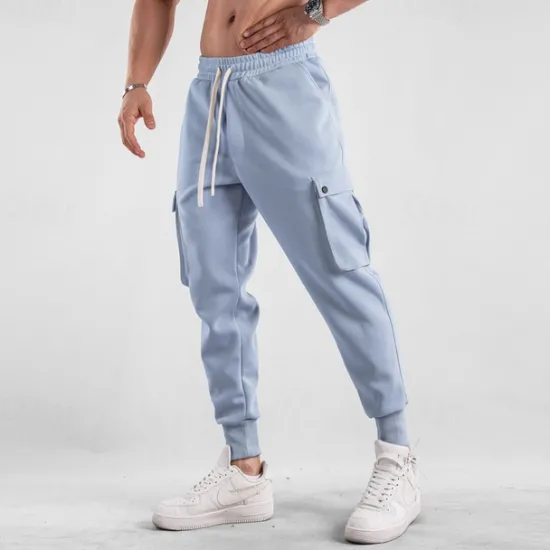Outlet OUKU Men's Sweatpants Joggers Trousers Drawstring Elastic Waist Multi Pocket Plain Comfort Sports Outdoor Daily Fashion Casual Black Light Grey Micro-elastic