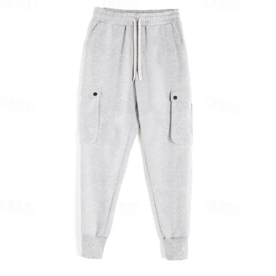 Outlet OUKU Men's Sweatpants Joggers Trousers Drawstring Elastic Waist Multi Pocket Plain Comfort Sports Outdoor Daily Fashion Casual Black Light Grey Micro-elastic