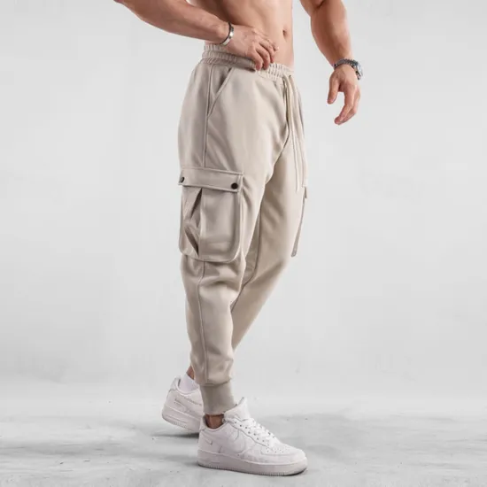 Outlet OUKU Men's Sweatpants Joggers Trousers Drawstring Elastic Waist Multi Pocket Plain Comfort Sports Outdoor Daily Fashion Casual Black Light Grey Micro-elastic