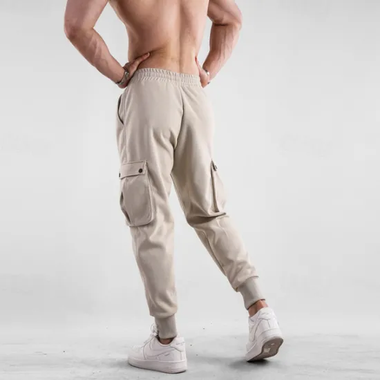 Outlet OUKU Men's Sweatpants Joggers Trousers Drawstring Elastic Waist Multi Pocket Plain Comfort Sports Outdoor Daily Fashion Casual Black Light Grey Micro-elastic