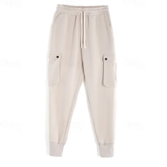 Outlet OUKU Men's Sweatpants Joggers Trousers Drawstring Elastic Waist Multi Pocket Plain Comfort Sports Outdoor Daily Fashion Casual Black Light Grey Micro-elastic