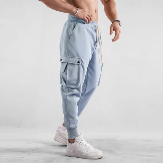 Outlet OUKU Men's Sweatpants Joggers Trousers Drawstring Elastic Waist Multi Pocket Plain Comfort Sports Outdoor Daily Fashion Casual Black Light Grey Micro-elastic