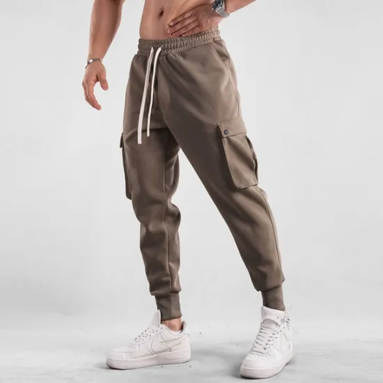 Outlet OUKU Men's Sweatpants Joggers Trousers Drawstring Elastic Waist Multi Pocket Plain Comfort Sports Outdoor Daily Fashion Casual Black Light Grey Micro-elastic