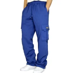 OUKU Men's Sweatpants Joggers Trousers Cargo Sweatpants Pocket Plain Comfort Breathable Outdoor Daily Going out Fashion Casual Dark Khaki Black