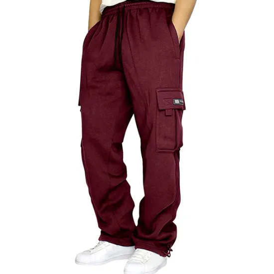OUKU Men's Sweatpants Joggers Trousers Cargo Sweatpants Pocket Plain Comfort Breathable Outdoor Daily Going out Fashion Casual Dark Khaki Black