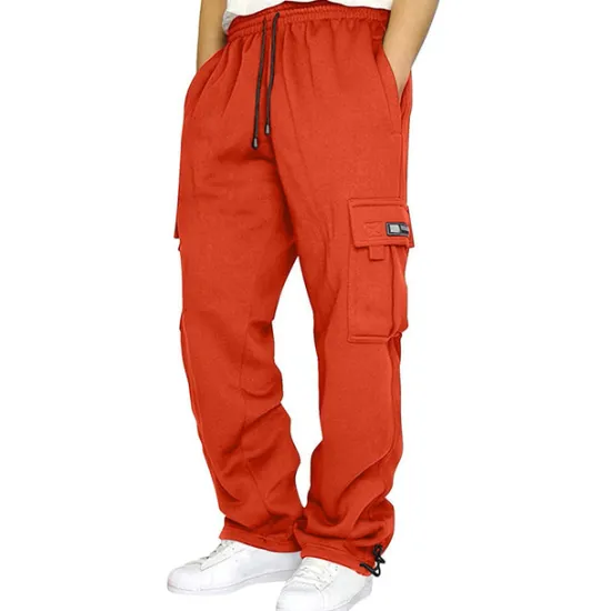 OUKU Men's Sweatpants Joggers Trousers Cargo Sweatpants Pocket Plain Comfort Breathable Outdoor Daily Going out Fashion Casual Dark Khaki Black