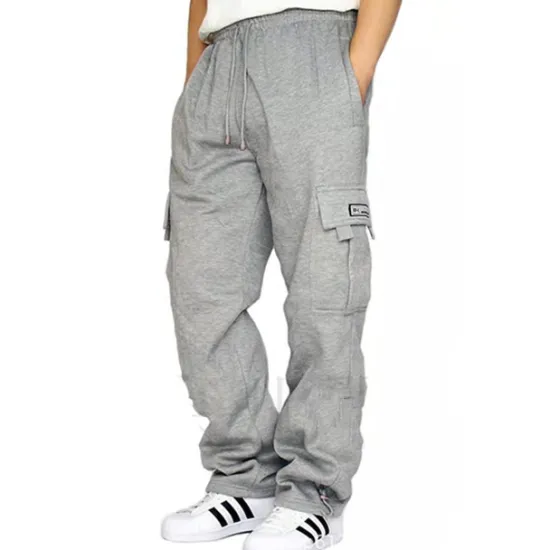OUKU Men's Sweatpants Joggers Trousers Cargo Sweatpants Pocket Plain Comfort Breathable Outdoor Daily Going out Fashion Casual Dark Khaki Black
