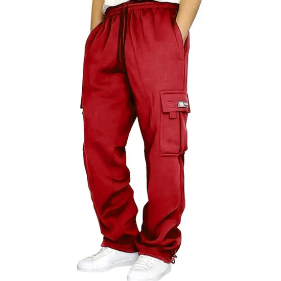 OUKU Men's Sweatpants Joggers Trousers Cargo Sweatpants Pocket Plain Comfort Breathable Outdoor Daily Going out Fashion Casual Dark Khaki Black