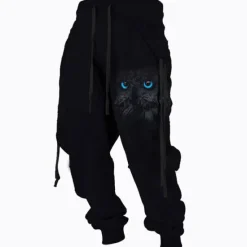 Clearance OUKU Men's Sweatpants Joggers Trousers Drawstring Side Pockets Elastic Waist Animal Graphic Prints Comfort Breathable Sports Outdoor Casual Daily Cotton Blend Terry Streetwear Designer Black Purple