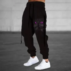 Clearance OUKU Men's Sweatpants Joggers Trousers Drawstring Side Pockets Elastic Waist Animal Graphic Prints Comfort Breathable Sports Outdoor Casual Daily Cotton Blend Terry Streetwear Designer Black Purple