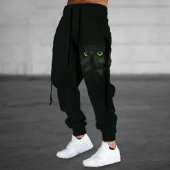 Clearance OUKU Men's Sweatpants Joggers Trousers Drawstring Side Pockets Elastic Waist Animal Graphic Prints Comfort Breathable Sports Outdoor Casual Daily Cotton Blend Terry Streetwear Designer Black Purple