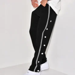 Clearance OUKU Men's Sweatpants Joggers Trousers Straight Leg Sweatpants Pocket Drawstring Elastic Waist Plain Comfort Sports Outdoor Daily Fashion Casual Black White Micro-elastic